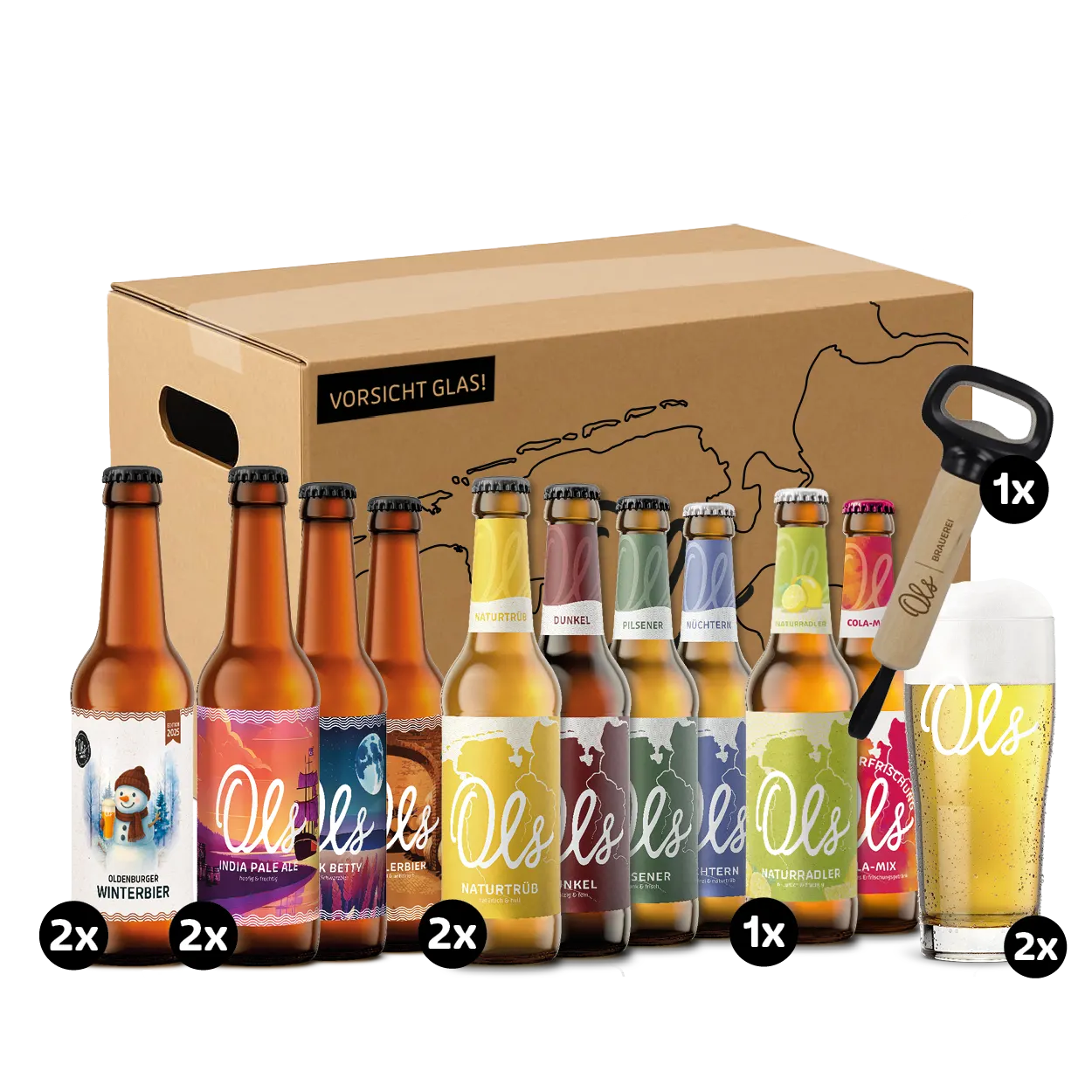 Ols Winterbox 2025 Viele Verschiedene Ols Produkte Vor Einer Versandbox