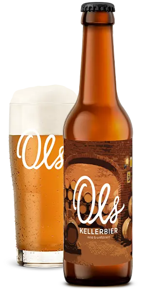 Ols Kellerbier Flasche Und Glas